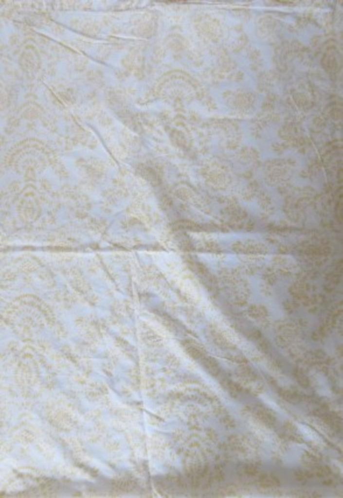 Vintage lap stof wit met gele bloemmotieven Ikea, Hobby en Vrije tijd, Stoffen en Lappen, Zo goed als nieuw, Katoen, 30 tot 120 cm