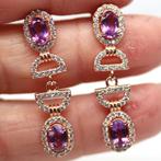 oorbellen 925 zilver verguld met Amethisten aanbieding, Paars, Nieuw, Ophalen of Verzenden, Met edelsteen