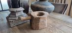 Stoer en sobere houten zware vijzel, Ophalen of Verzenden, Hout, Minder dan 25 cm