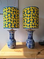 Delftsblauwe trompetvaas lamp, Ophalen, Zo goed als nieuw, Minder dan 50 cm