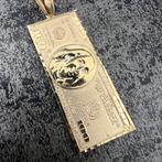 14 karaat gouden hanger massief dollar valuta $, Ophalen of Verzenden, Nieuw, Goud, Kruis of Symbool