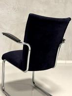 Gebr De Wit 1018 fauteuil vintage design donkerblauw ribstof, Minder dan 75 cm, Gebruikt, Vintage, Ophalen of Verzenden