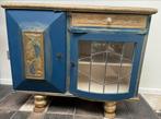 Vintage kastje met glas in lood, Huis en Inrichting, Kasten | Dressoirs, Ophalen, Gebruikt, Vintage, 50 tot 100 cm