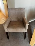 4 taupe eetkamerstoelen met armleuning, Huis en Inrichting, Stoelen, Ophalen, Gebruikt, Bruin, Vier