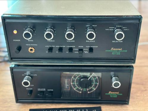 Sansui AU-222 + TU-555 Ongebruikte vintage., Audio, Tv en Foto, Stereo-sets, Zo goed als nieuw, Tuner of Radio, Overige merken