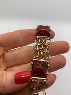 S461 Prachtige zilveren armband barnsteen, Sieraden, Tassen en Uiterlijk, Antieke sieraden, Ophalen of Verzenden, Zilver, Armband