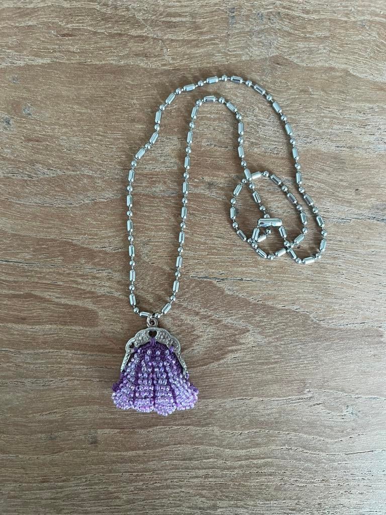 Ketting anna+nina, Sieraden, Tassen en Uiterlijk, Kettingen, Zo goed als nieuw, Overige materialen, Paars, Ophalen of Verzenden