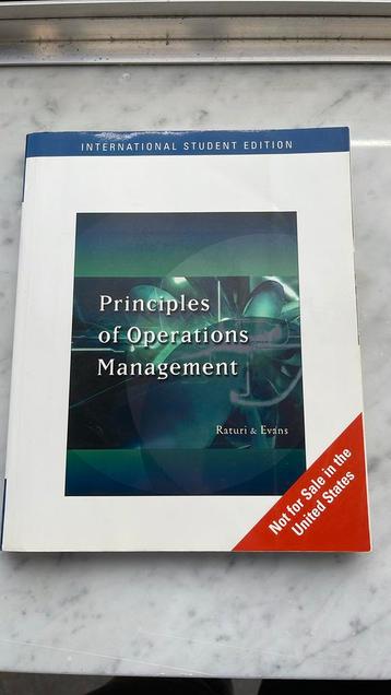 Principles of operations management 