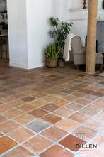 Antieke oude terracotta plavuizen / estrikken 21x21 1.250M2, Gebruikt, Steen of Klei, Minder dan 50 cm, Ophalen of Verzenden