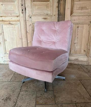 Richmond Swinger draai faiteuip roze velvet stof beschikbaar voor biedingen