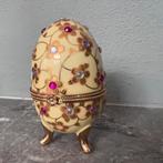 Vintage Fabergé-stijl porseleinen sieradendoos, Ophalen of Verzenden