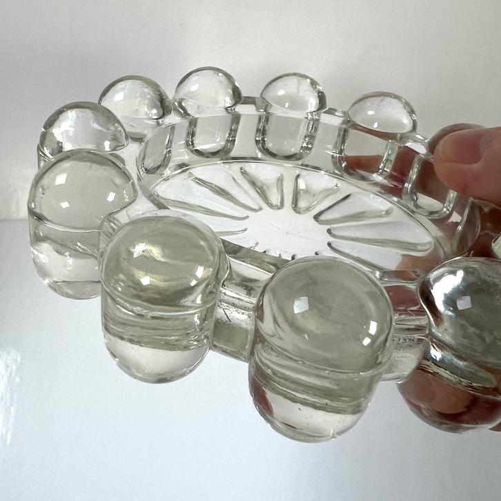 Vintage seventies glazen design asbak, Antiek en Kunst, Antiek | Glas en Kristal, Ophalen of Verzenden