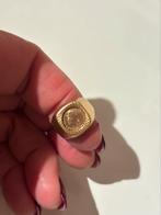 Kennedy ring goud vintage zegelring, Verzenden, Goud, Heer