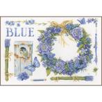 borduurpakket marjolein bastin, lavendelkrans met pimpelmees, Verzenden, Nieuw, Handborduren, Borduurpakket