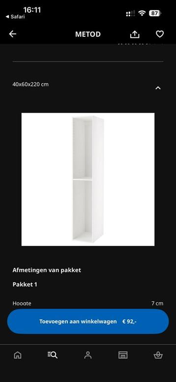 Ikea Metod kast 40x60x230cm met lades en planken - afbeelding 6