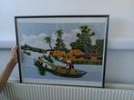Schilderij handgemaakt geweven op doek, Antiek en Kunst, Kunst | Schilderijen | Klassiek, Ophalen of Verzenden