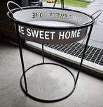 Rond metalen tafeltje met los bovenblad in zeer goede staat, Huis en Inrichting, Minder dan 45 cm, Minder dan 55 cm, Metaal of Aluminium