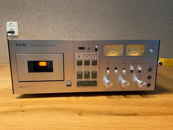 TEAC A-650 Cassettedeck - Vintage Topstuk!, Audio, Tv en Foto, Cassettedecks, Enkel, Overige merken, Auto-reverse, Tiptoetsen