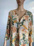 J181 River Woods maat 42=L jurk jurkje geel/groen/beige, Kleding | Dames, Jurken, River Woods, Beige, Maat 42/44 (L), Ophalen of Verzenden