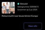 2 persoons vlucht binnen europa retour, Twee personen, Cadeaubon, Overige typen