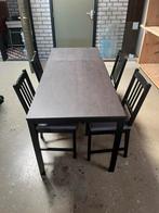 Complete verlengbare eettafel met 4 stoelen, Huis en Inrichting, Complete eetkamers, Ophalen, Zo goed als nieuw, Modern basic