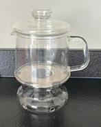 Douwe Egberts glazen theepot met rechaud, Huis en Inrichting, Glas of Glazen, Gebruikt, Ophalen of Verzenden, Glas