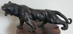 Beeld tijger gepatineerde antieke bronzen tijger brons, Ophalen of Verzenden, Brons