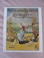 Oude poster. NEDERLANDSCHE KROON RIJWIELEN HOLLANDSCH, Verzamelen, Merken en Reclamevoorwerpen, Ophalen of Verzenden, Zo goed als nieuw
