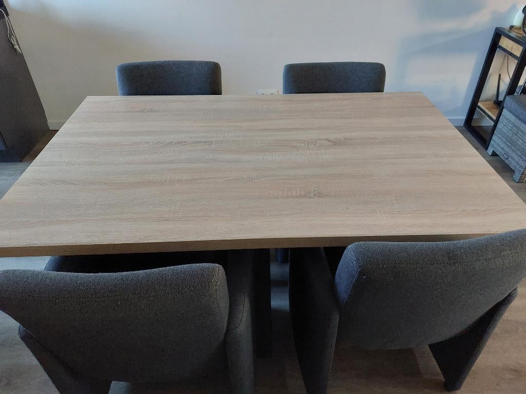 Eettafelset, Huis en Inrichting, Tafels | Eettafels, Ophalen, 100 tot 150 cm, Zo goed als nieuw, Vijf personen of meer