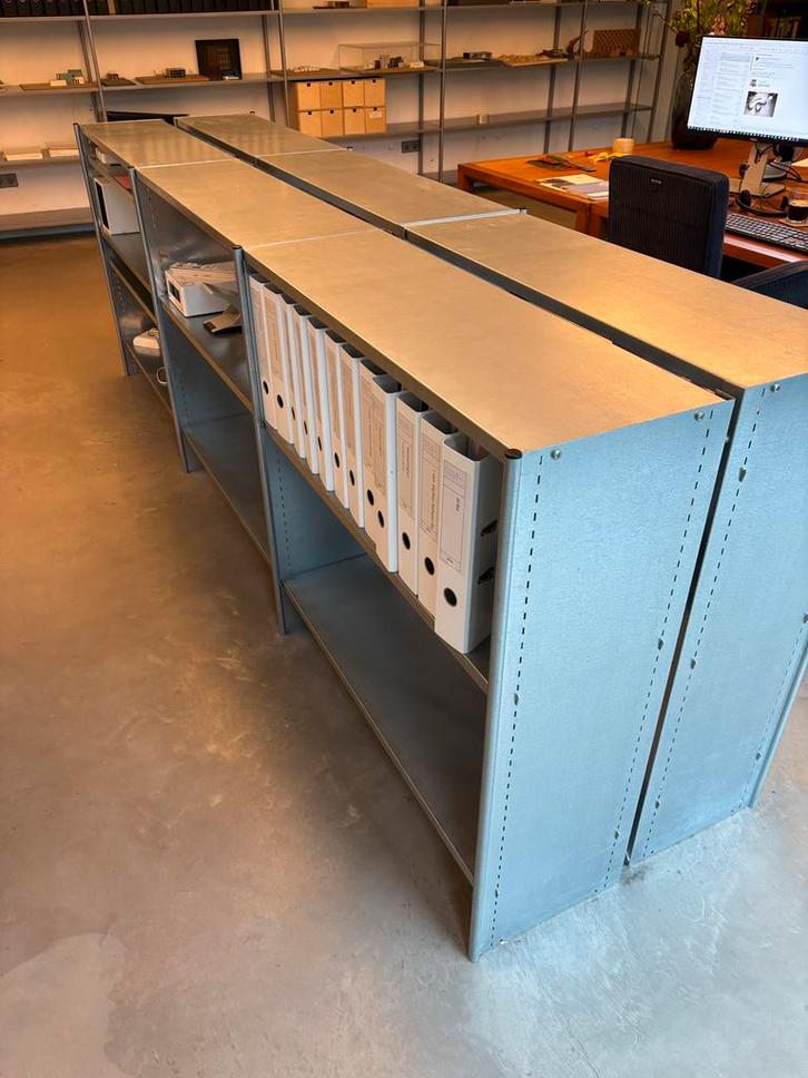 Stalen Stellingkast - 6 Delen - 100x33x100 cm, Huis en Inrichting, Kasten | Stellingkasten, Gebruikt, Ophalen