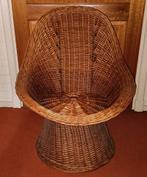 Rotan kuipstoel vintage, Ophalen, Zo goed als nieuw, Bruin, Eén