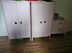 Roze Kinderkledingkast set, Ophalen, Gebruikt, Met hangruimte, 50 tot 100 cm