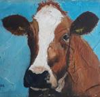 KRACHTIG PORTRET KOE 🐄 RUNDVEE>MELK🥛LEUK DIER>KOEIEN 🐄, Antiek en Kunst, Kunst | Schilderijen | Klassiek, Ophalen of Verzenden