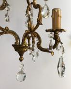 Bronzen kroonluchter met kristalglas uit Frankrijk, Ophalen of Verzenden, Zo goed als nieuw, Glas