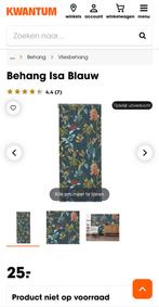 Rollen blauw behang met bloemen, Huis en Inrichting, Ophalen of Verzenden, Blauw