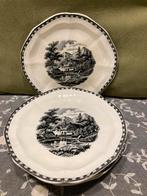 6 vintage gebaksbordjes Landschap (181124), Huis en Inrichting, Keuken | Servies, Gebruikt, Ophalen of Verzenden, Bord(en), Overige stijlen