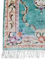 Handmade oriental silk Aubusson carpet turquoise 93x153cm, Crème, Aubusson, Nieuw, HYPE POP-UP