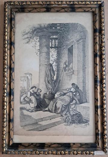 Gravure van François Fortune Ferogio (1852) beschikbaar voor biedingen