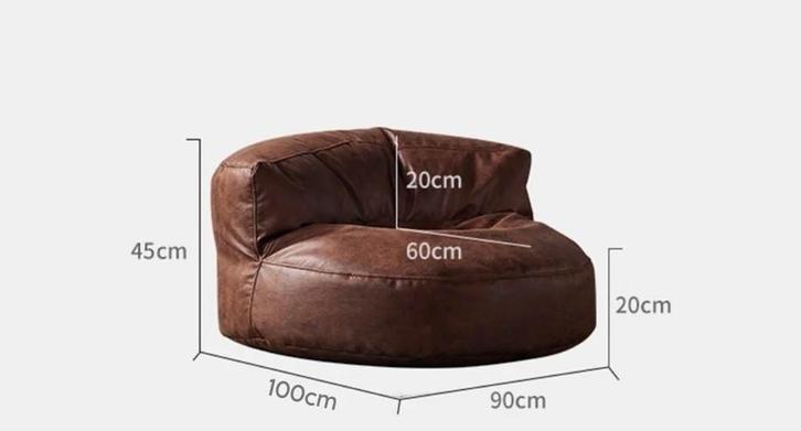 Wagner Zitzak met Voetenbank - Retro Leer, Huis en Inrichting, Fauteuils, Zo goed als nieuw, Leer, 75 tot 100 cm, Minder dan 75 cm