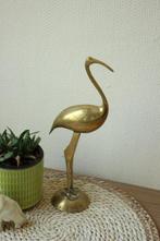 Vintage messing vogel reiger, Antiek en Kunst, Antiek | Koper en Brons, Ophalen of Verzenden, Koper