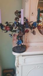 Antieke franse kaarsen kandelaar met bloemen, Antiek en Kunst, Ophalen of Verzenden, Koper of Brons