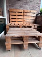 Tuinset - Houten pallets, Tuin en Terras, Tuinsets en Loungesets, Ophalen, Zo goed als nieuw, Hout, 2 zitplaatsen