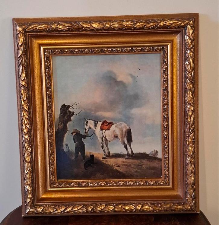 Schilderij baroklijst reproductie 42  cm h.38 cm br., Antiek en Kunst, Kunst | Schilderijen | Klassiek, Ophalen of Verzenden