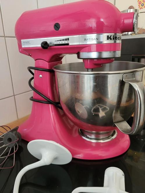 Kitchen Aid, roze keukenmixer, deegkneder, Witgoed en Apparatuur, Keukenmixers, Zo goed als nieuw, Ophalen