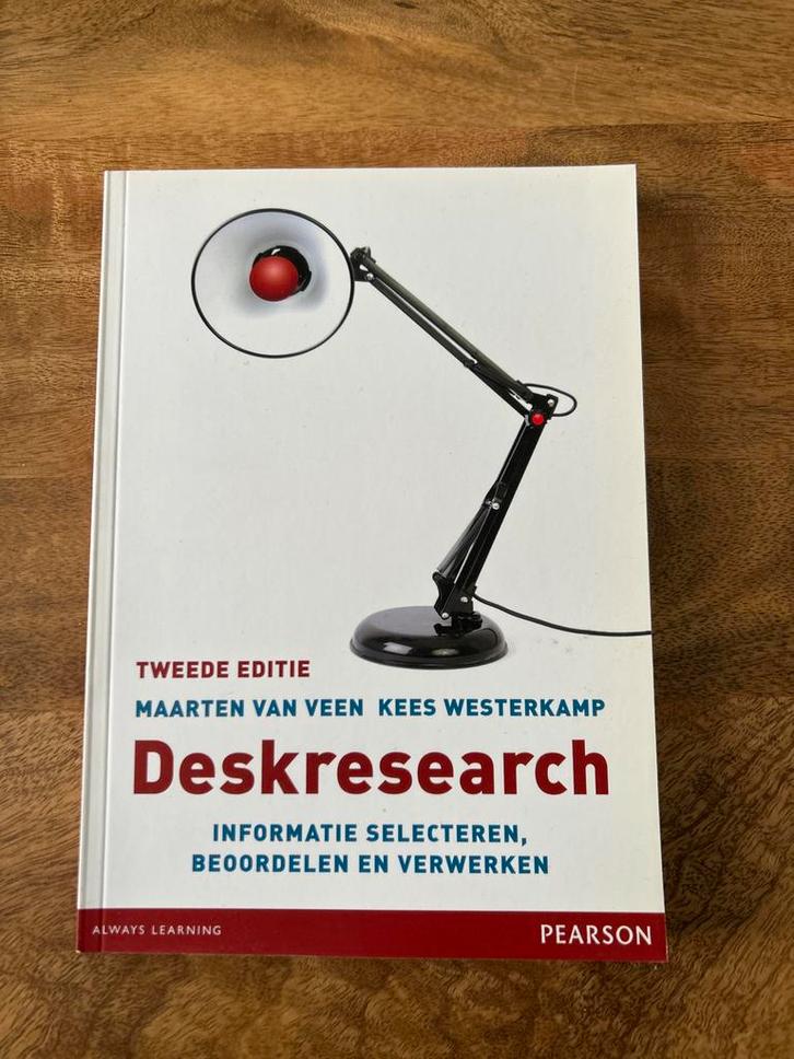 Deskresearch - Maarten van Veen, Kees Westerkamp, Boeken, Studieboeken en Cursussen, Zo goed als nieuw, HBO, Gamma, Ophalen