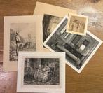 5 oude etsen, Antiek en Kunst, Ophalen of Verzenden