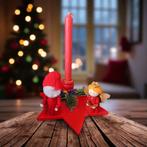 Vintage houten kerst kandelaartje, Ophalen of Verzenden, Zo goed als nieuw