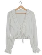 ruffled blouse van Zara, maat M, Maat 38/40 (M), Ophalen of Verzenden, Zo goed als nieuw, Wit