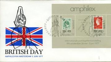 Nederland 1977..501 blok Amphilex Britse dag Vlag beschikbaar voor biedingen
