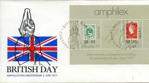 Nederland 1977..501 blok Amphilex Britse dag Vlag, Postzegels en Munten, Brieven en Enveloppen | Nederland, Envelop, Ophalen of Verzenden